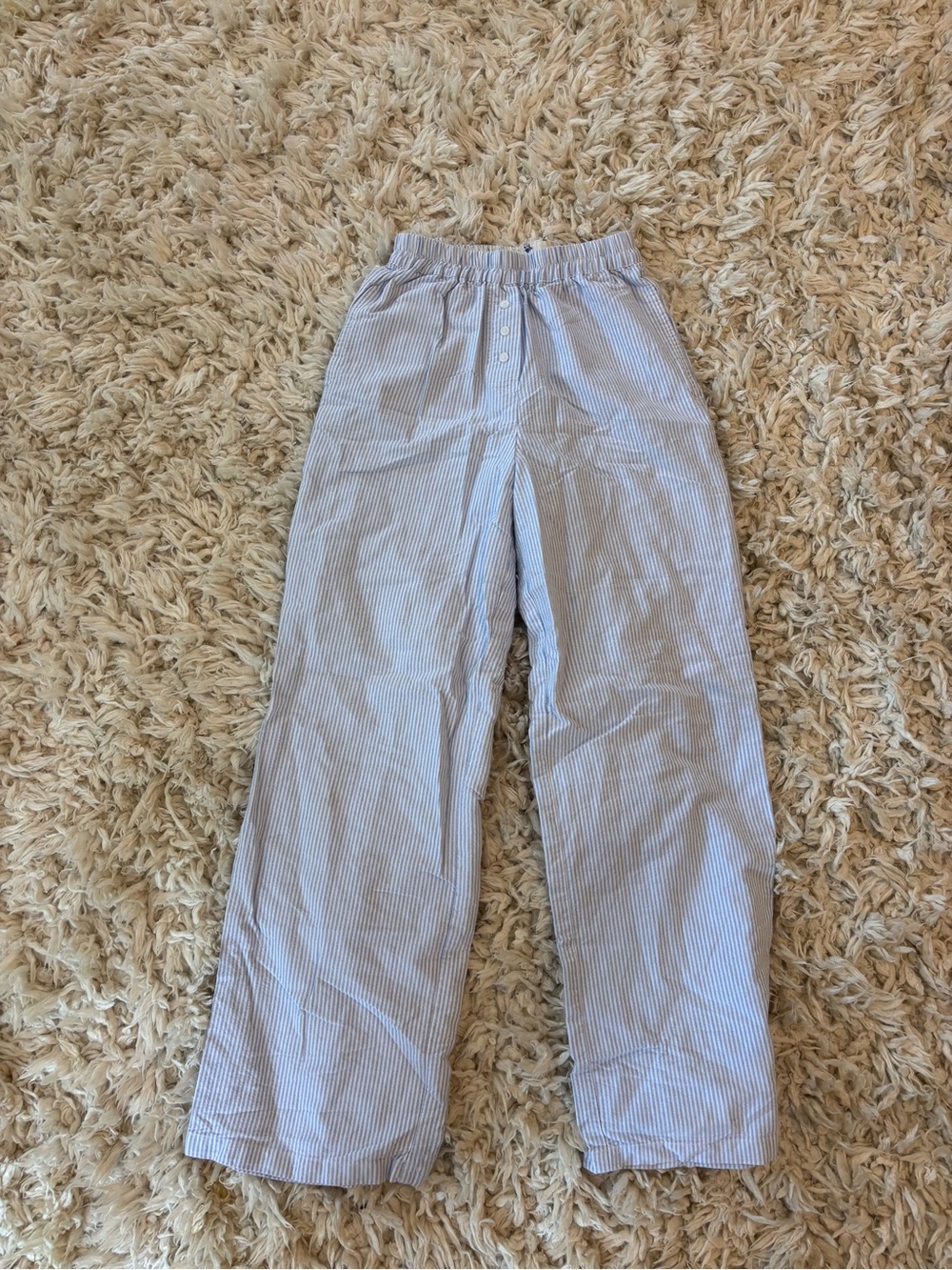 Altar'd State Light Blue & White Striped Wide Leg Pants